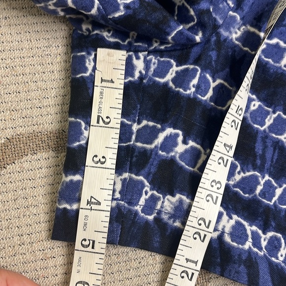 J. Crew Womens Size 4 Linen Cotton Blend Tie Dye Printed Chino Shorts Blue 1664 - Picture 8 of 12